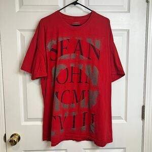 Sean John Y2K Vintage Raised Graphic Print Red Logo T Shirt Men's Size 3XB